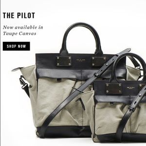 Large Rag & bone PILOT canvas and leather tote bag